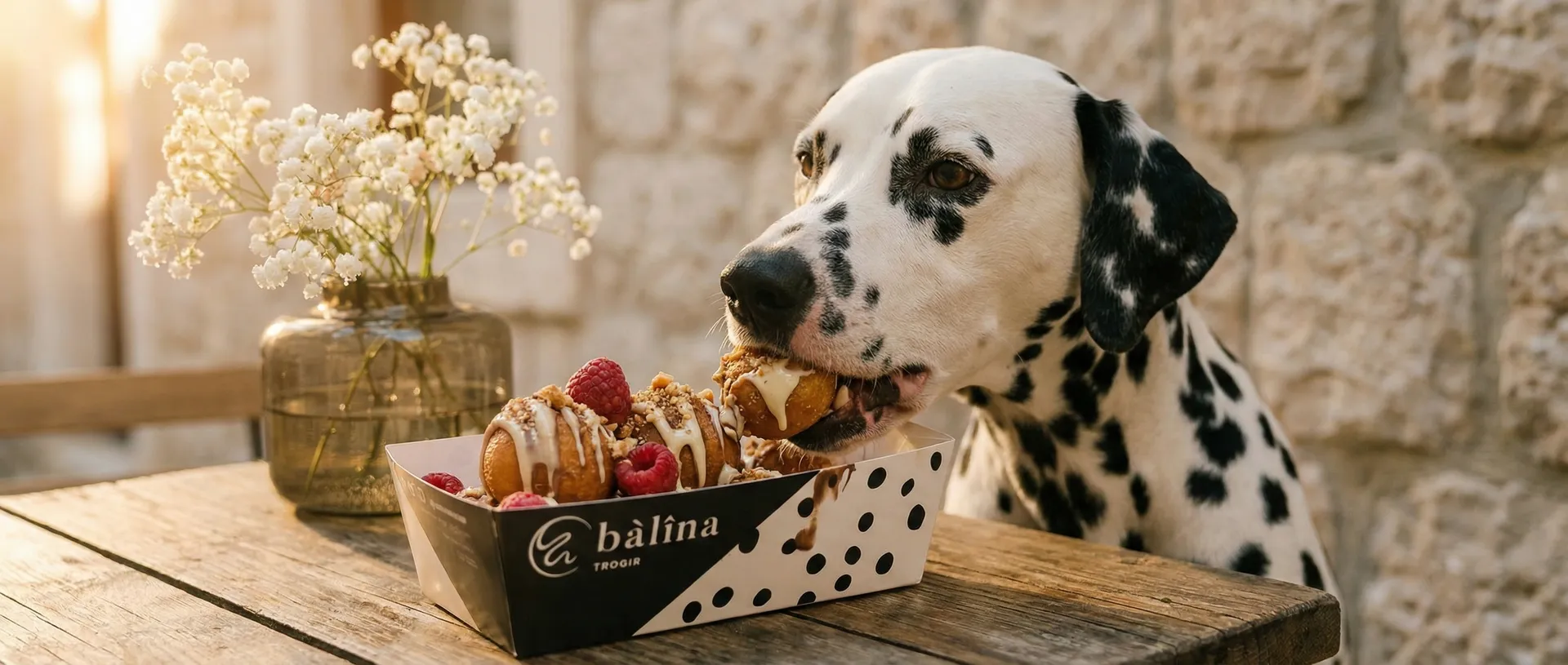 Dalmatinski pas uživa u fritulama
