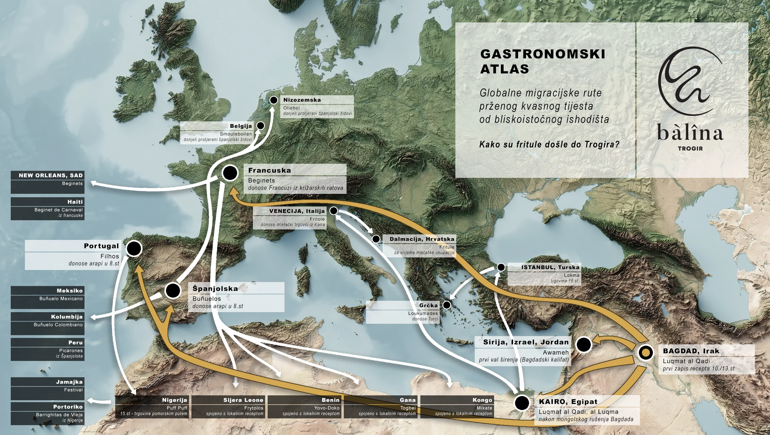 Gastronomski atlas — globalne migracijske rute fritula